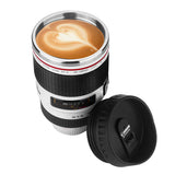 Stainless Steel Camera Lens Coffee Mug with Leak-Proof Lid - 40% OFF TODAY ONLY